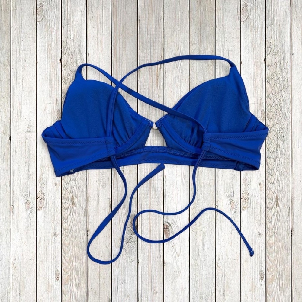 NWT Shade & Shore Royal Blue Halter Bikini Top 34C | Target Swim - Picture 2 of 5